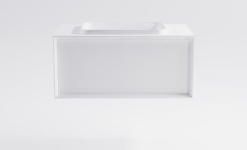 Тумба Фрейм 100см 1ящ белый мат., раковина Антарес бел глянц, столешница Solid белый мат. 4631177715419 — фото 2, Тумбы с раковиной