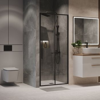 Товар: Дверь в нишу Niagara Nova NG-84-10AB (100х195) черный матовый,стекло прозрачное,дверь раздвижная,1 место - фото 3 Дверь в нишу Niagara Nova NG-84-10AB (100х195) черный матовый,стекло прозрачное,дверь раздвижная,1 место — фото 3, Душевые двери в нишу