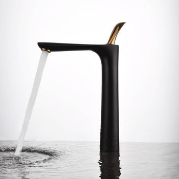 Смеситель для раковины D&K Venice DA1032059, черный/золото — фото 1, Смесители для раковины