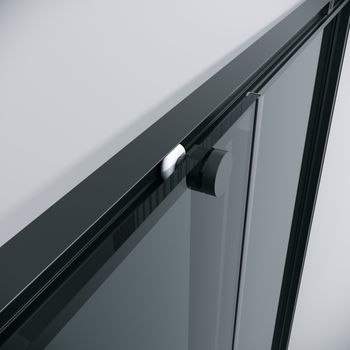 1/2 душевого ограждения Grossman Galaxy 1/2.K33.01.10.21.10 (100х195) черный матовый,стекло тонированное, 1 место — фото 8, Душевые кабины и ограждения