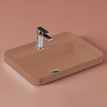 Раковина Artceram Fuori Scala встраиваемая сверху/накладная на консоль с одним отверстием цвет Brown tortora TFL034 40 00 — фото 1, Раковины встраиваемые сверху