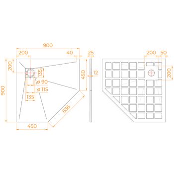 Душевой поддон трапеция STONE TRAY-G 14155099-02-11 — фото 4, Душевые поддоны