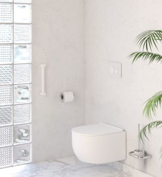 Поручень прямой Поручень Сунержа прямой d 28 мм / L 300 Матовый белый 30-3012-0300 — фото 1, Поручни для ванной