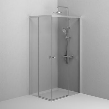 W94G-403-100280-MT1K X-joy душевое огражд прямоугольн.,раздвиж.двери 100x80 хром мат.,стекло прозр — фото 2, Душевые кабины и ограждения