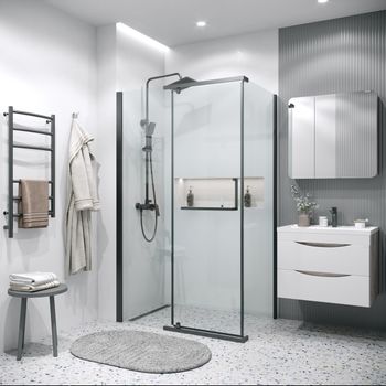 Товар: Боковая стенка Grossman Pragma 200.K33.03.80.21.00 (80х195) черный матовый,стекло прозрачное, 1 место - фото 2 Боковая стенка Grossman Pragma 200.K33.03.80.21.00 (80х195) черный матовый,стекло прозрачное, 1 место — фото 2, Боковые стенки