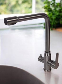 BOND Smart B65-0477 Смеситель для кухни под фильтр с краном для питьевой воды, графитовый цвет — фото 22, Смесители для кухни