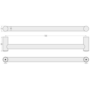 Поручень прямой Поручень Сунержа прямой d 28 мм / L 500 Матовый белый 30-3012-0500 — фото 3, Поручни для ванной