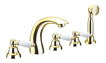 Смеситель на борт ванны Fiore COLONIALE 02OO0608, золото — фото 1, Смесители на борт ванны