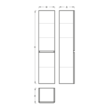 Пенал вертикальный Prestige (левый) PRS000P-L — фото 1, Пеналы для ванной комнаты