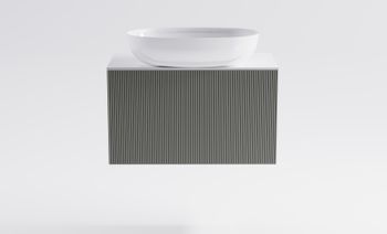 Тумба М-40 Slim 80см 1ящ NCS S 3502-Y мат./волна, раковина Атрия бел гл., столешница Solid бел гл 4631177714542 — фото 1, Тумбы с раковиной