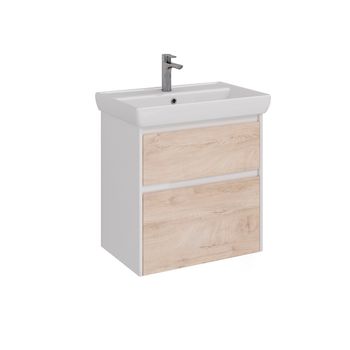 Тумба Lemark COMBI 70 см под 1 раковину, подвесная/напольная, 2 ящика, цвет фасада: Дуб кантри, цвет LM03C70T-dub — фото 7, Тумбы под раковину