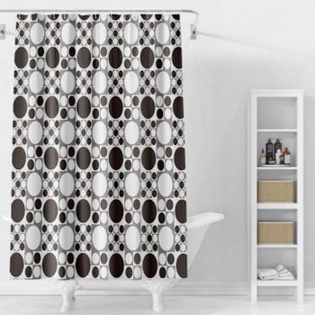 Штора для ванной комнаты Splenka S381.1803, черный/белый — фото 1, Шторы для ванной
