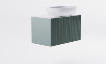 Тумба М-40 Slim 80см 1ящ NCS S 3005-B80G мат./волна, раковина Атрия бел гл., столешница Solid бел гл 4631177714528 — фото 2, Тумбы с раковиной