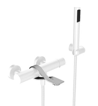 Смеситель для ванны Webert One-B NB850101741, белый/сталь — фото 1, Смеситель для ванны