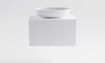 Тумба М-40 70см 1ящ белый матовый./волна, раковина Атрия бел глянец, столешница Solid бел матовый 4631177714757 — фото 4, Тумбы с раковиной