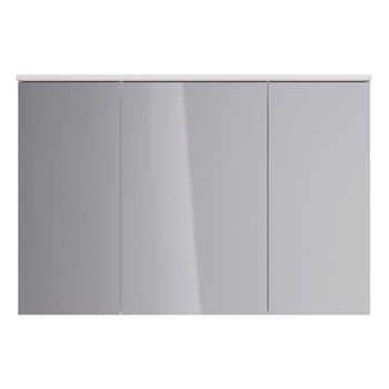 Шкаф зеркальный Lemark ZENON 120х80 см 3-х дверный, с козырьком-подсветкой, с розеткой, цвет корпуса LM120ZS-Z — фото 4, Зеркальные шкафы в ванную