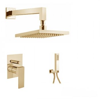 Душевая система встраиваемая Webert Pegaso PE890103794, матовое золото — фото 1, Душевые системы