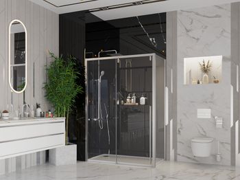 Боковая стенка Ambassador Intense 80IX (80х200) хром,стекло прозрачное,1 место — фото 2, Боковые стенки