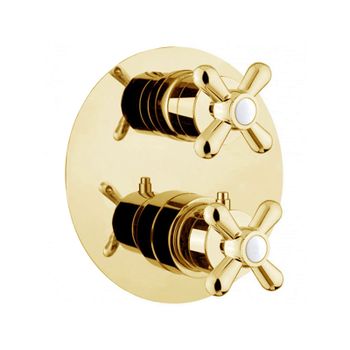 Смеситель для душа встраиваемый с термостатом Webert Armony AM970901010, золото — фото 1, Смеситель для душа