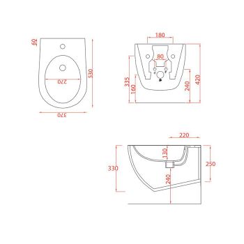 Биде Artceram File 2.0 подвесной с одним отверстием цвет Red coral FLB001 14 00 — фото 1, Биде подвесные