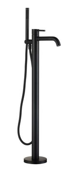 AQM6218MB Siena Смеситель для ванны, напольный (монтажная часть в комплекте), черный матовый — фото 1, Смеситель для ванны