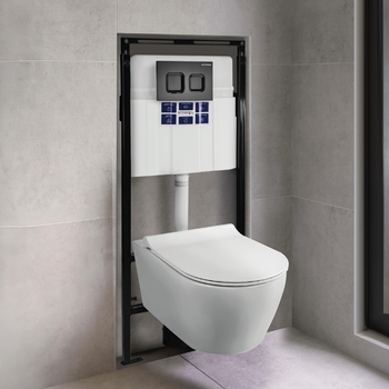 SET Инсталляция Sava Slim Superior + клавиша смыва BETTOSERB золото матовое BRICKS SES40006483 — фото 1, Инсталляции для унитазов