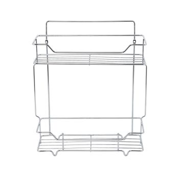 Полка двухъярусная прямая Milardo Grid проволока стальная, хром (GRICS2CM44) — фото 1, Полки для ванной и душа
