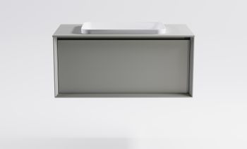 Тумба Фрейм 100см 1ящ NCS S 3502-y мат., раковина Антарес бел гл, столешница Solid в цвете 4631177715389 — фото 2, Тумбы с раковиной