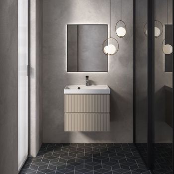 AQM900160BG "S1" тумба под умывальник подвесная 60 см., цвет бежевый. — фото 1, Тумбы под раковину