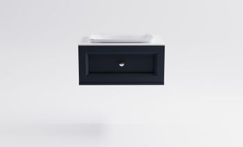 Тумба Классик 80 с 1ящ RAL7024 мат. с раковиной Ретро бел гл. и столешницей Solid бел гл. 4631177714085 — фото 1, Тумбы с раковиной