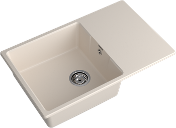 GRANFEST Мойка URBAN 678L 1-чаша+крыло 780*490мм белый арт.GF-UR- 678L белый — фото 1, Кухонные мойки