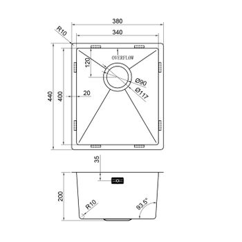 Кухонная мойка Reflexion Iseo RX2265BL оружейная сталь — фото 60, Кухонные мойки