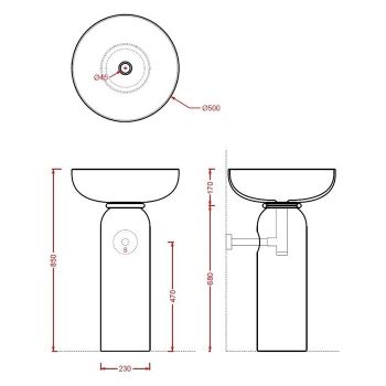 Пьедестал Artceram Jolie цвет белый матовый JOC001 05 00 — фото 1, Раковины