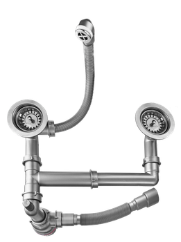 Сифон Bettoserb для мойки на 2 чаши 3 1/2" 125335 — фото 3, Сифоны для кухонной мойки