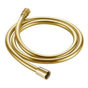 AQM1502GG Шланг душевой, ПВХ, 1500 мм, с латунными коническими гайками и защитой от перекручивания, золото — фото 1, Душевые шланги