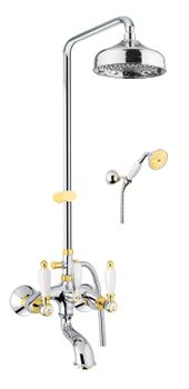 Душевая система Fiore COLONIALE 02CO0615, хром/золото — фото 1, Душевые системы