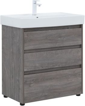 Тумба под раковину Aquanet Nova Lite 75 дуб рошелье (3 ящика) 00302473 — фото 11, Тумбы под раковину