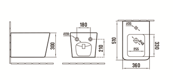 Биде подвесное Ceramalux 5370 -18 5370-18 — фото 1, Биде подвесные