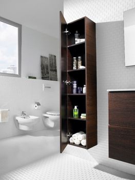 VICTORIA NORD Шкаф-колонна 30, венге, ROCA ZRU9000025 — фото 5, Шкафы для ванной
