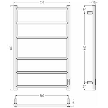 Товар: Полотенцесушитель электрический Стилье Формат 27 800х500 правый Матовый чёрный 31528-8050 - фото 4 Полотенцесушитель электрический Стилье Формат 27 800х500 правый Матовый чёрный 31528-8050 — фото 4, Электрические полотенцесушители