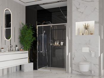 Дверь в нишу Ambassador Intense 110021102IX (130х200) хром,стекло прозрачное,раздвижная,1 место — фото 2, Душевые двери в нишу