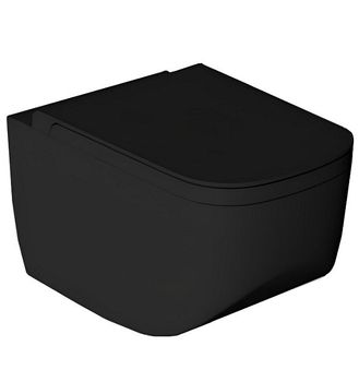 Унитаз HATRIA NEXT A0Y1F102 подвесной безободковый цвет черный матовый — фото 1, Подвесные унитазы
