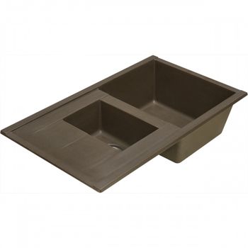 Мойка для кухни Делия 87 870x510x218 мм, прямоуг. с крылом и доп. чашей, кофе 1A716232DE280 — фото 4, Кухонные мойки