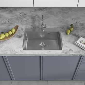 Кухонная мойка Reflexion Iseo RX2265BL оружейная сталь — фото 305, Кухонные мойки