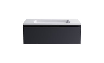Нижний шкаф Альфа 90 с 1 ящиком темно-серый (RAL7024 матовый) + Раковина "Альфа 90" 03060006ral7024+04010008 — фото 1, Тумбы с раковиной
