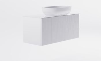 Товар: Тумба М-40 Slim 100см 1ящ белый мат./волна, раковина Атрия бел гл., столешница Solid бел гл. 4631177714696 - фото 2 Тумба М-40 Slim 100см 1ящ белый мат./волна, раковина Атрия бел гл., столешница Solid бел гл. 4631177714696 — фото 2, Тумбы с раковиной