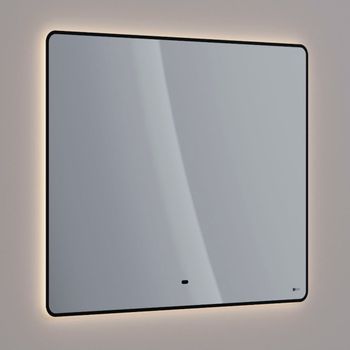 Зеркало Lemark MIOBLACK 100х80 см с интерьерной подсветкой, с подогревом LM100ZM-black — фото 1, Зеркала в ванную комнату