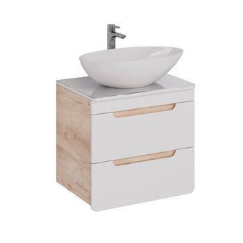 Столешница OLIVIA 65см под 1 раковину из стекла, цвет: Белый LM08OL65S — фото 1, Столешницы под раковину