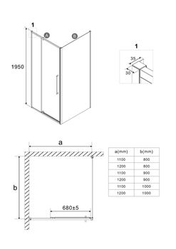 Душевое ограждение Niagara Nova NG-35-11AGR-A80GR-34 (110х80х195) прямоугольник,распашная,графит,стекло прозрачное,2 места — фото 12, Душевые уголки