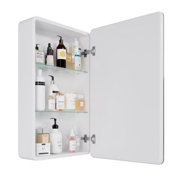 Шкаф зеркальный Lemark ELEMENT 50х80 см 1 дверный, петли справа, с подсветкой, с розеткой, цвет корп LM50ZS-E — фото 3, Зеркальные шкафы в ванную